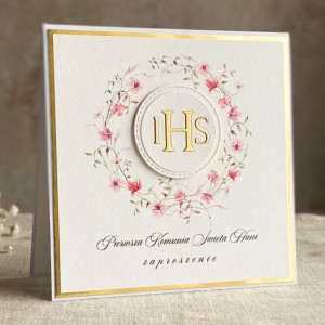 Zaproszenie na komunię z personalizacją 58A