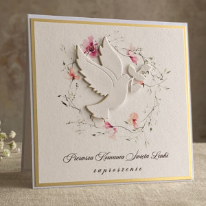 Zaproszenie na komunię z personalizacją 62C