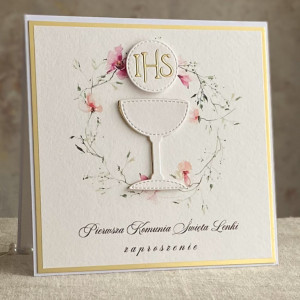 Zaproszenie na komunię z personalizacją 62D