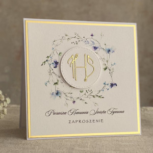 Zaproszenie na komunię z personalizacją 63B