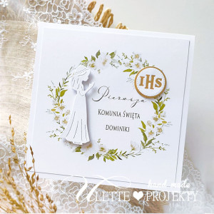 Zaproszenie na pierwszą komunię dziewczynka