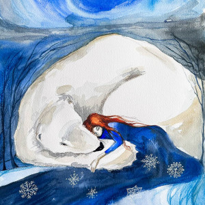 "Zaufanie" klimatyczna akwarela - miłość, przyjaźń