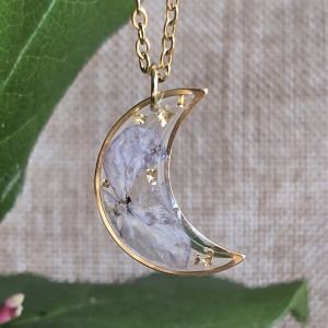 Zawieszka księżyc hortensja fioletowa