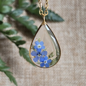 Zawieszka z kwiatami rośliny kwiat niezapominajki wisior