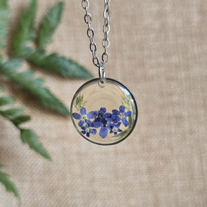 Zawieszka z niezapominajką prawdziwy kwiat