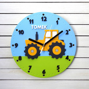 Zegar dla chłopca z traktorem i imieniem