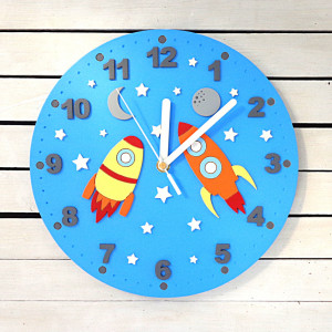 Zegar dla dziecka kosmos