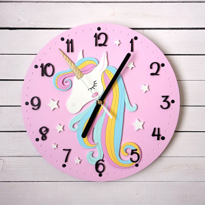 Zegar dla dziewczynki z jednorożcem różowy