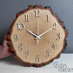 Zegar drewniany z plastra brzozy 30 cm na ścianę
