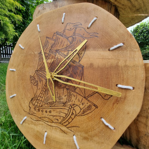 Zegar drewniany "żeglarz"