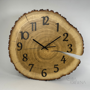Zegar z dębowego drewna 40 cm