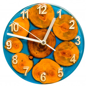 Zegar - żywica epoksydowa metalicznie niebieska L03