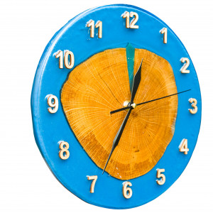 Zegar - żywica epoksydowa niebieska k10