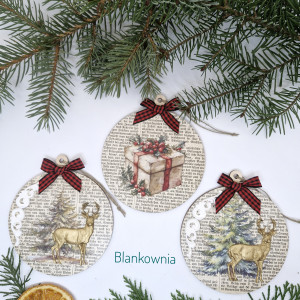 Zestaw 3 bombek „Z prezentem” rękodzieło