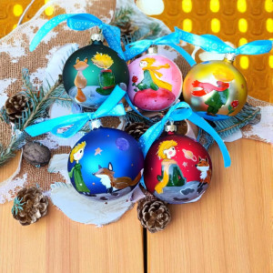 Zestaw 5 bombek szklanych z  Małym Księciem