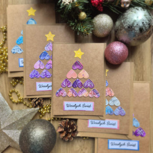 Zestaw 5 kartek bożonarodzeniowych choinka #5