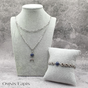 Zestaw chainmaille - lapis-lazuli, lunula