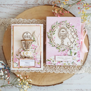 Zestaw kartka w pudełku komunia