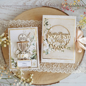 Zestaw komunijny kartka w pudełku