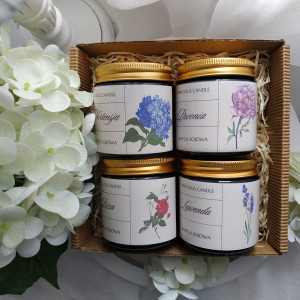 Zestaw kwiatowych świec  sojowych