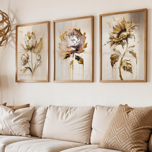 ZESTAW PLAKATÓW 3 części Kwiaty (set248)