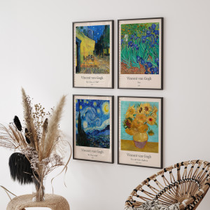 ZESTAW PLAKATÓW - 4 części - Reprodukcje Van Gogh (set194)
