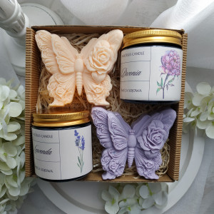 Zestaw prezentowy lawenda i piwonia Dzień Babci