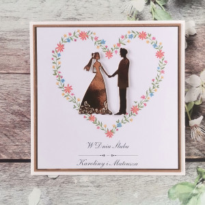 Zestaw prezentowy na ślub-kartka, pudełko, koperta