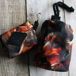 Zestaw saszetek na smaczki i kupoworeczki # jamnik długowłosy