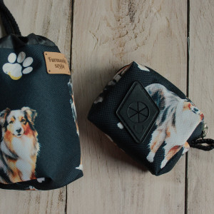 Zestaw saszetek na smaczki i woreczki owczarek australijski