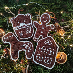 Zestaw świątecznych pierniczków - ozdoba choinkowa