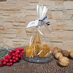 Zestaw świeczek „Krasnal Świąteczny” z naturalnego wosku pszczelego
