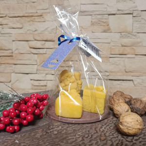 Zestaw świeczek świątecznych „Mikołaj” z naturalnego wosku pszczelego