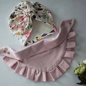 Zestaw turban + chusta romantyczne kwiaty wiosna/jesień