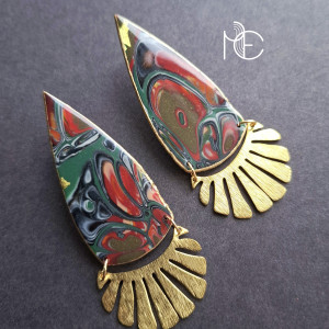 zieleń w czerwieni no4 - kolczyki