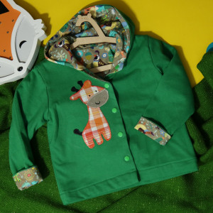 Zielona bluza dwustronna z żyrafą (86 cm)