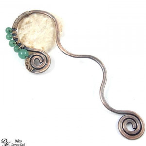 Zielony kwarc - miedziana zakładka do książki