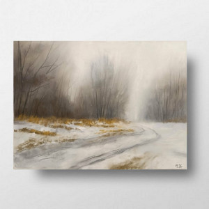 Zima 2-   rysunek pastelami -suchymi