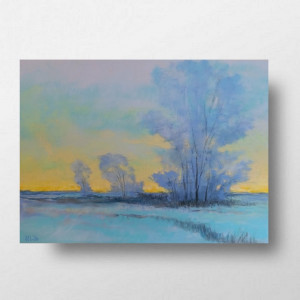 Zima-   rysunek pastelami -suchymi