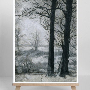 Zimowy pejzaż - Wydruk Fine Art A4, A3