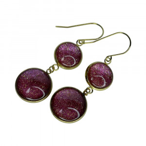 Złocone kolczyki z błyszczącymi elementami e79/d3