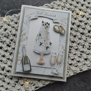 Złota kartka ślubna