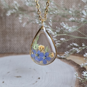 Złota łezka kwiaty niezapominajka gipsówka