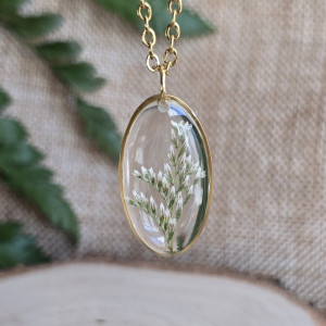 Złota zawieszka jajowata zboża żywica rośliny