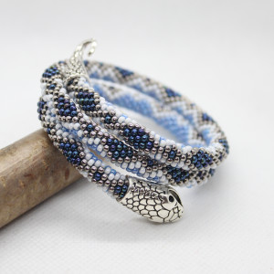 Żmijka bransoletka z drobniutkich koralików