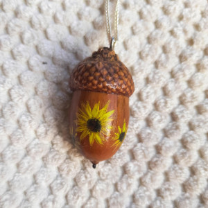 Żołądź ze Słonecznikiem - Wisiorek, Naszyjnik, Zawieszka