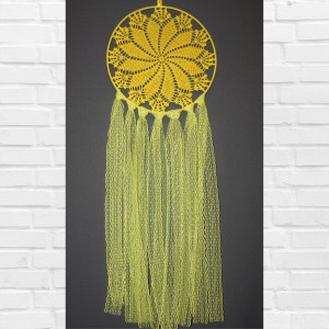 Żółty koronkowy łapacz snów MK251