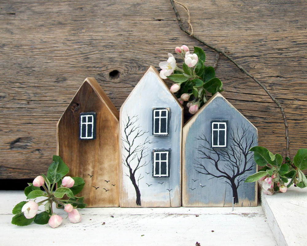 3 drewniane domki dekoracyjne - Leśne Domki_photo1