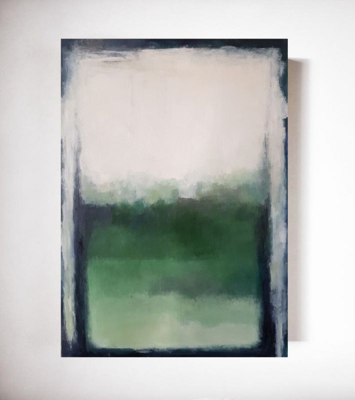 Abstrakcja z zielenią  - obraz akrylowy 100/70 cm_photo1