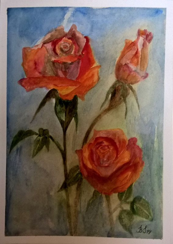Akwarelowe róże. Format A4_photo1